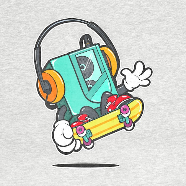 Retro 80's Walkman Skateboard by Chris Nixt